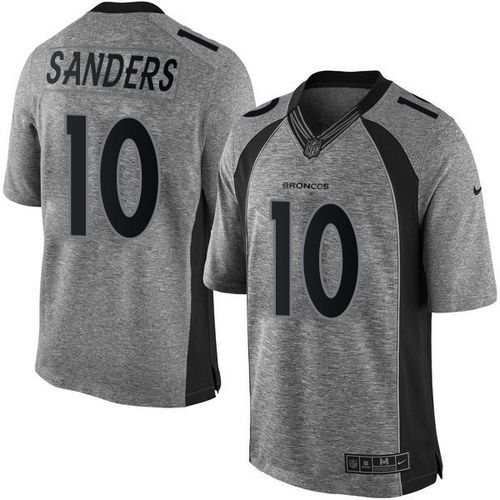 Nike Broncos #10 Emmanuel Sanders Gray Men's Stitched NFL Limited Gridiron Gray Jersey - Click Image to Close
